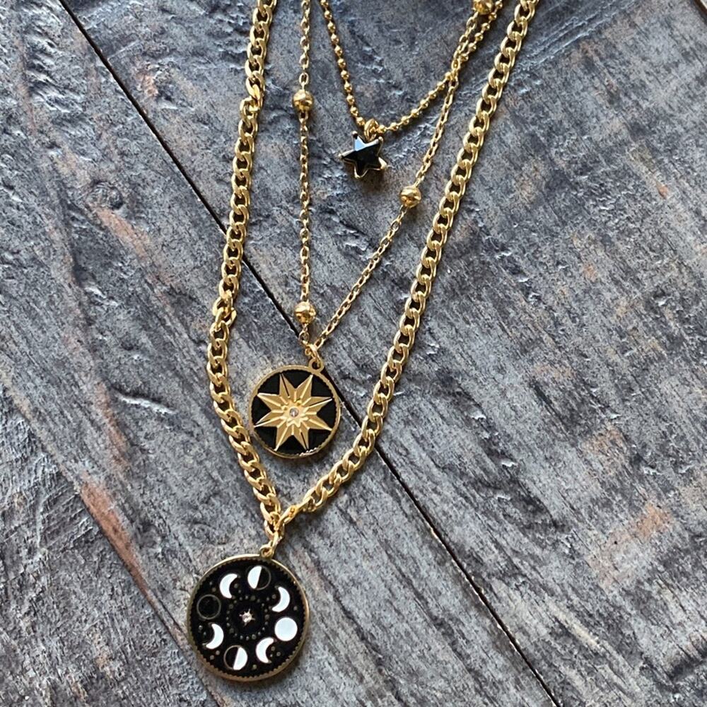 NEW Moon Phases Triple Strand Necklace - Picture 9 of 10